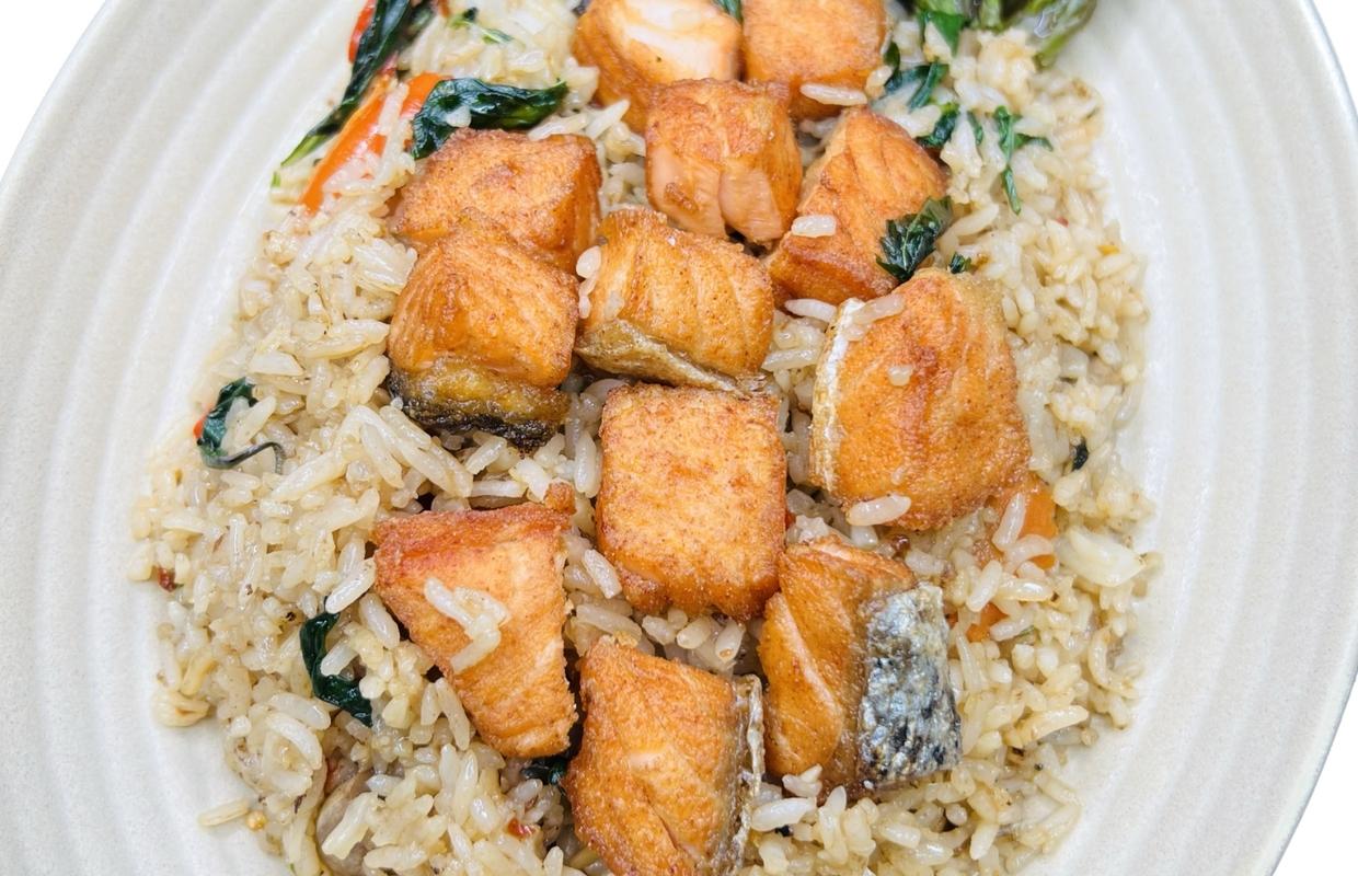 Crispy Salmon Fried Rice