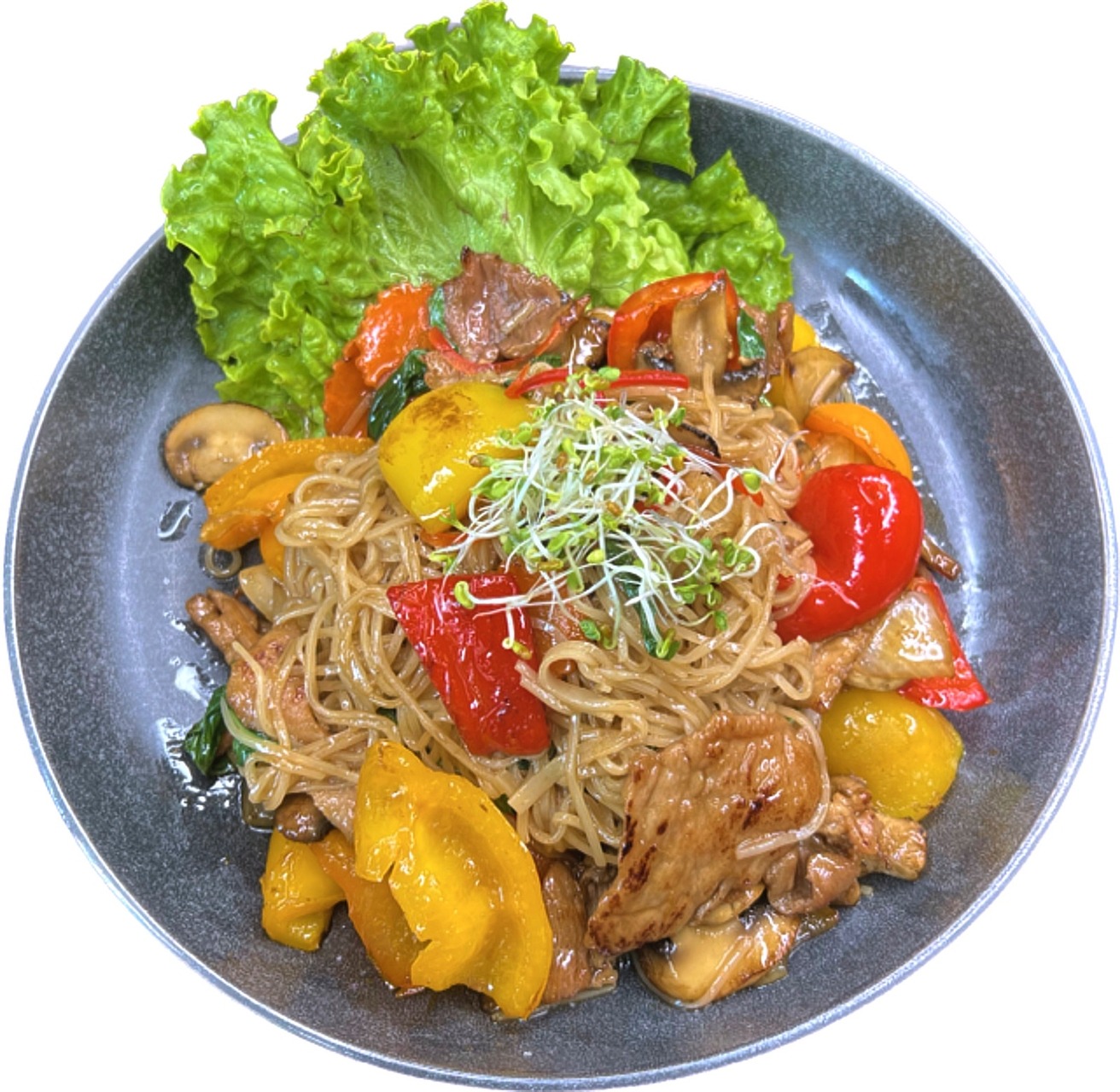 Spicy Basil With Rice Noodles